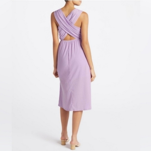 Kaileigh Amanda Lavender Purple Criss-Cross Back Midi Dress Size XXL NWOT - Picture 2 of 12